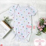  [10-15kg] Bodysuit Tay Ngắn Bé Trai - Trắng Hoa Qủa 