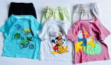  [12-13kg; 16-25kg] Set Đồ Bộ Ngắn Quần Dây Rút RD Bé Trai - Trắng Mickey Quần Xanh 