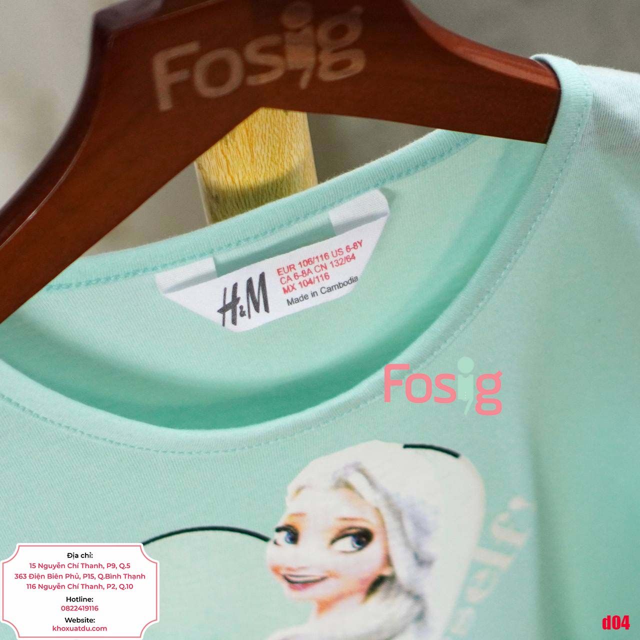  [23-30kg] Đầm Thun Cotton Sát Nách HM Bé Gái - Xanh Ngọc Công Chúa 
