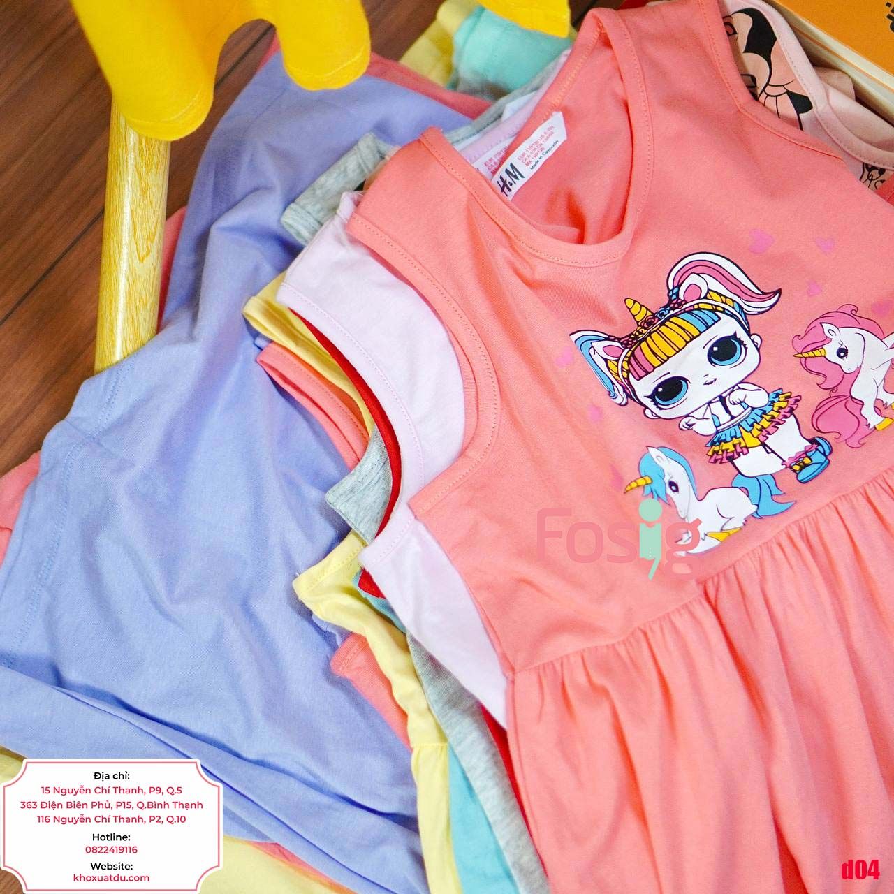  [23-30kg] Đầm Thun Cotton Sát Nách HM Bé Gái - Xanh Ngọc Công Chúa 
