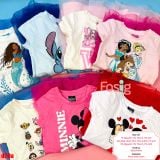  [10-15kg; 18-23kg] Đầm Tay Ngắn Thun Phối Voan Bé Gái - Trắng Mickey Minnie 