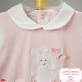  [6-9m] Sleepsuit Có Vớ Bé Gái - Hồng Gấu Nơ Cườm 