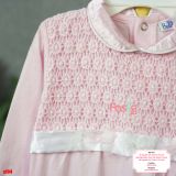  [9m] Sleepsuit Có Vớ Bé Gái - Hồng Nơ Trắng 