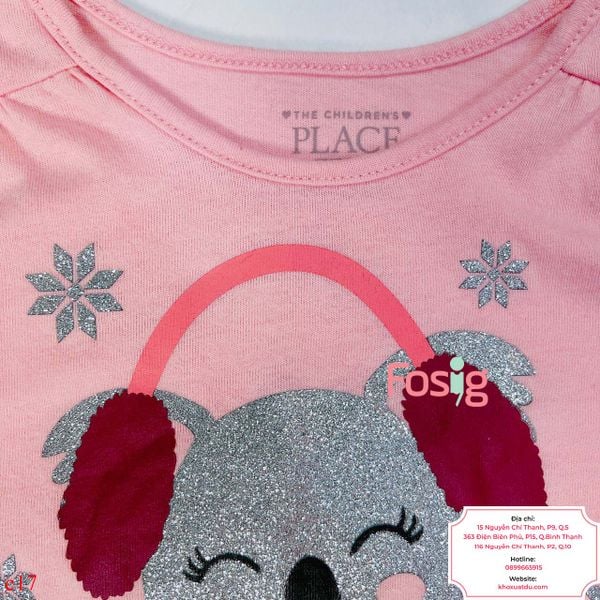  13-16kg Áo Thun Tay Dài Bé Gái PL - Hồng Gấu Koala 