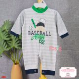  [6m] Sleepsuit Không Vớ Bé Trai - Sọc Xám Gấu 