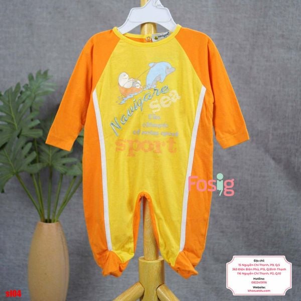  [6m] Sleepsuit Có Vớ Bé Gái - Cam Vàng Cá 