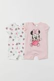  [13-16kg] Set 2 Romper Body Đùi Cho Bé Gái HM - Trắng Hồng Minnie 