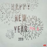  [3-6M] Bodysuit Tay Dài Bé Unisex ONM - Trắng Happy New Year 