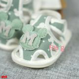  [10-11.5cm] Giày Tập Đi Đế Cao Su Chống Trượt Cho Bé - Xanh Rêu Sao Mickey 