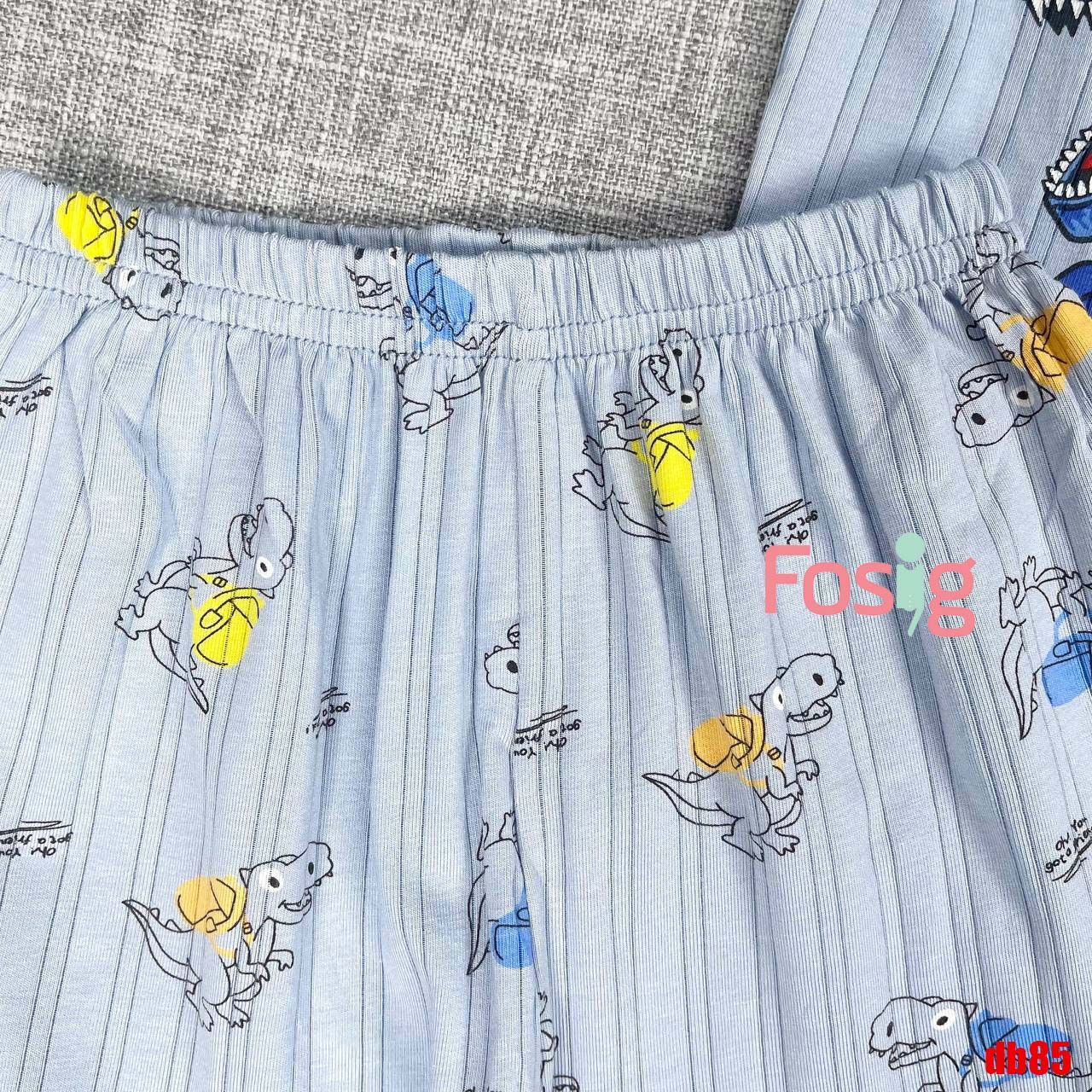  [7-19kg] Set Đồ Bộ Ngủ Ngắn Sợi Tre Xuất Hàn Bé Trai - Xanh KL Never 