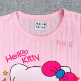  [7-14kg] Set Đồ Bộ Ngủ Ngắn Sợi Tre Xuất Hàn Bé Gái - Hồng Hello Kitty 