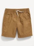  13-14kg; 18-21kg Quần Short Kaki Dù Lưng Thun Dây Rút Bé Trai - Nâu Đậm Dây Trắng 