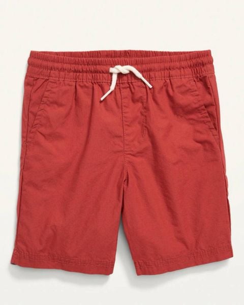  10-12kg; 14-18kg Quần Short Kaki Dù Lưng Thun Dây Rút Bé Trai - Đỏ Trơn 