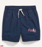 12-21kg Quần Short Kaki Lưng Thun Dây Rút Bé Trai - Navy Dây Trắng 