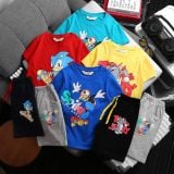  [13-23kg] Set Đồ Bộ Ngắn HM Bé Trai - Đỏ Sonic 