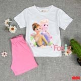  14kg-15kg 19-26kg Set Đồ Bộ Ngắn HM Bé Gái - Trắng Elsa Db94G 