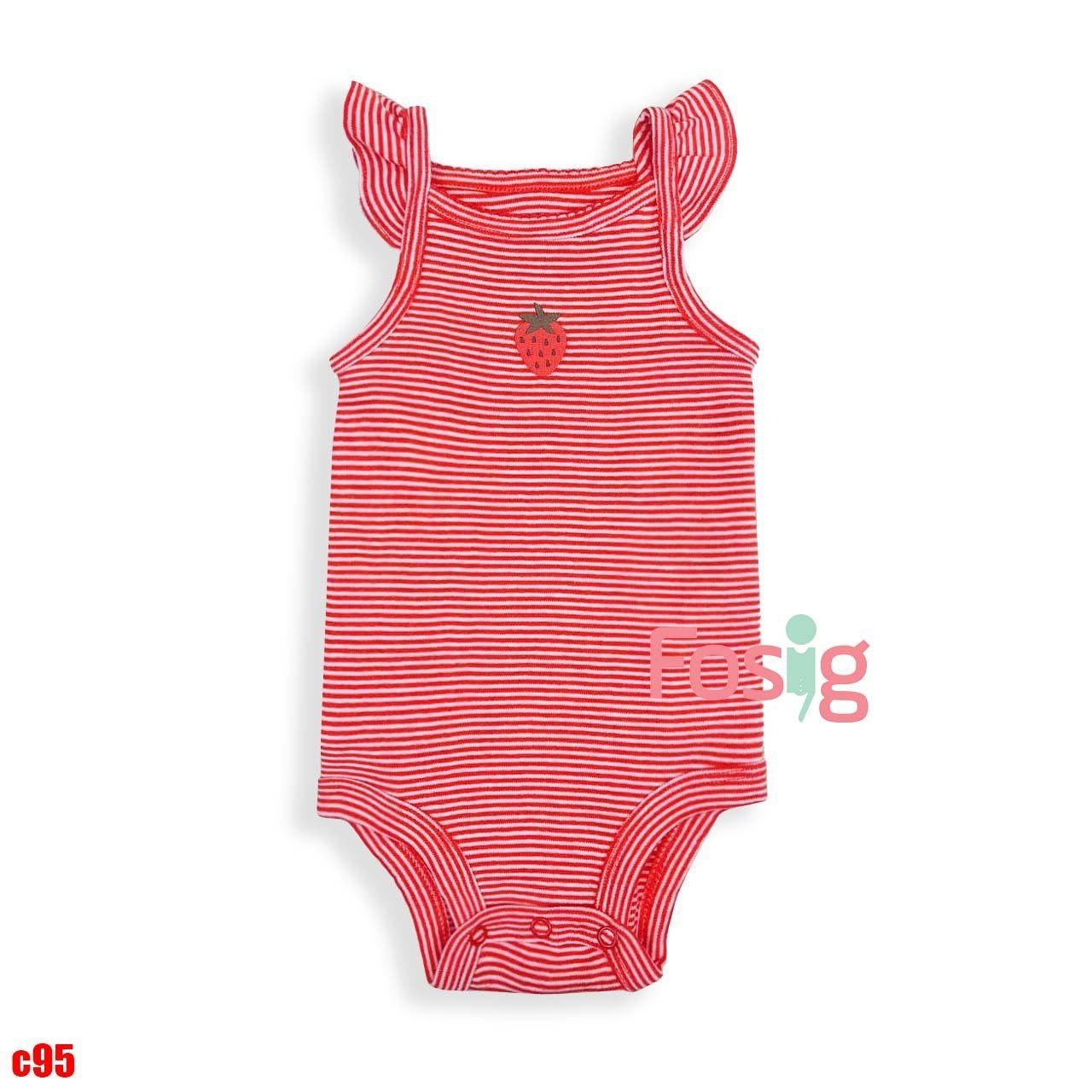  3m - 18m Bodysuit Cánh Tiên Bé Gái Cter50 - Sọc Cam Dâu 