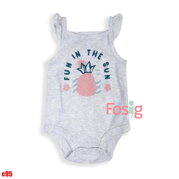  3m - 6m ; 18m Bodysuit Cánh Tiên Bé Gái Cter50 - Xám Qủa Thơm 