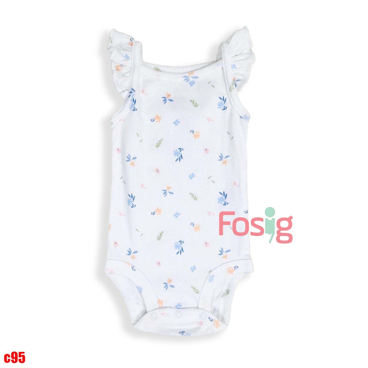  3m - 24m Bodysuit Cánh Tiên Bé Gái Cter50 - Trắng Hoa Màu Nhỏ 