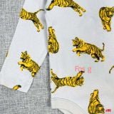  [5-6kg; 11-12kg] Bodysuit Tay Dài Bé Trai ON - Xám Nhạt Hổ 