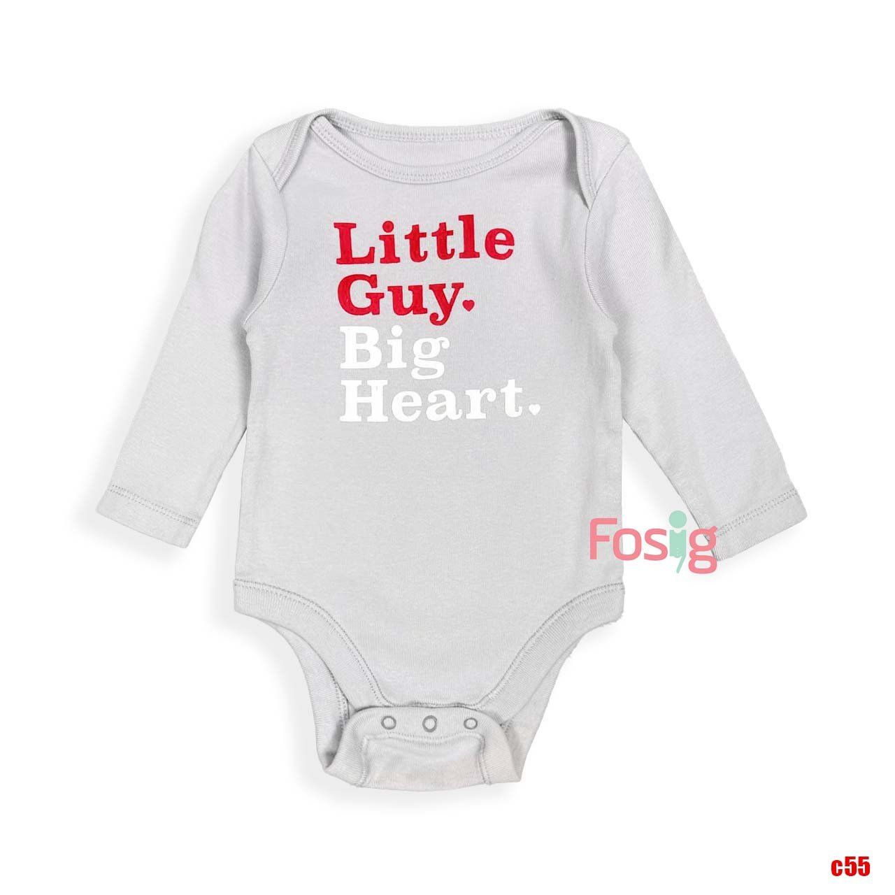  [5-6kg] Bodysuit Tay Dài Bé Trai ONM - Xám Little Đỏ 