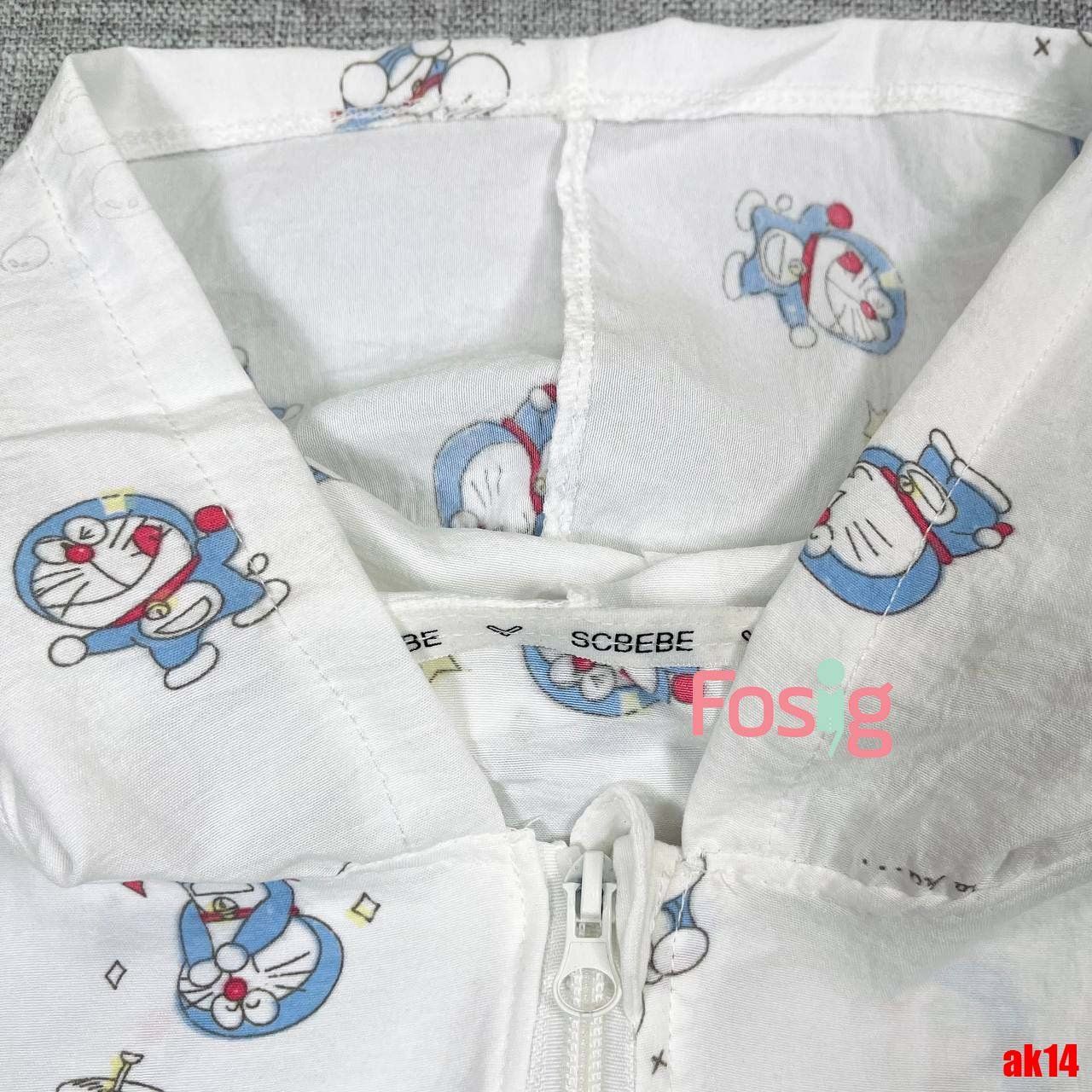  7kg - 17kg Áo Khoác Gió Mỏng Bé Unisex - Trắng Sao Doraemon 