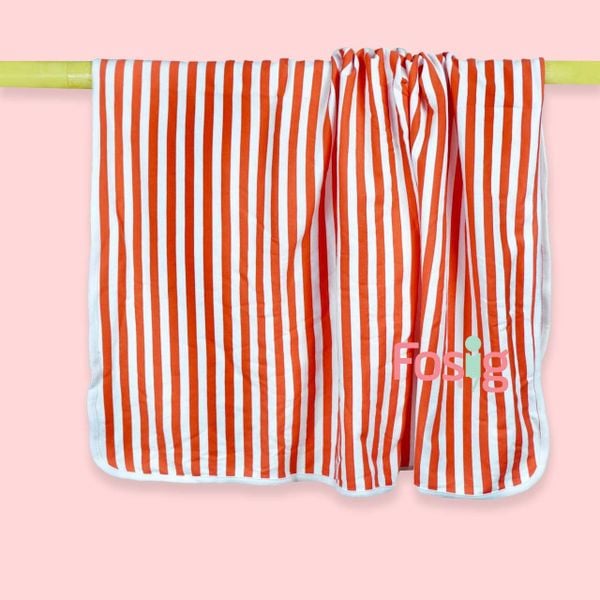  Khăn cotton DN 69 - Đỏ Sọc Trắng 