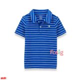  12m-5T Áo thun bé trai Polo vải thun - dáng style cho bé trai- Xanh sọc trắng nhỏ ATC01 