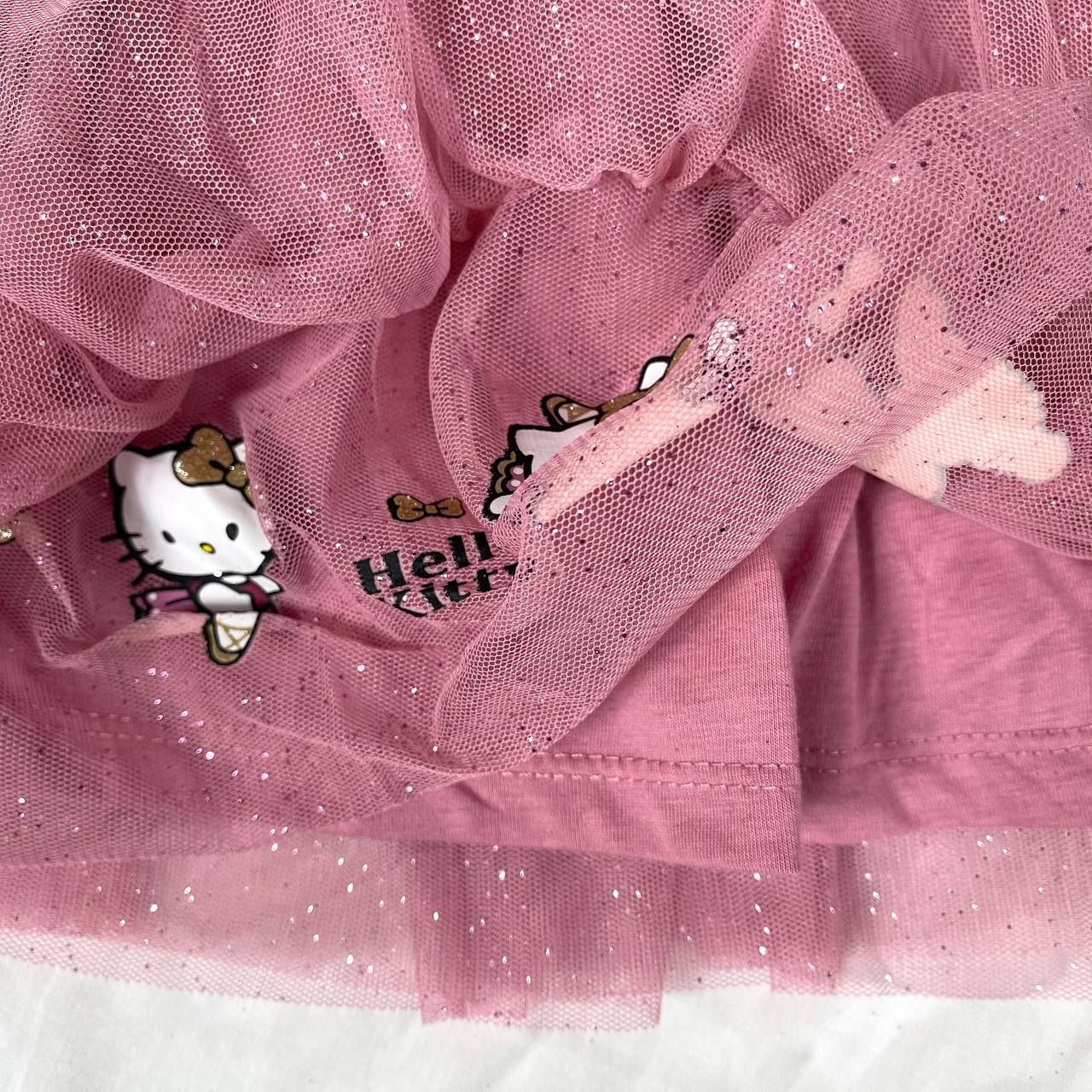  11kg - 22kg Chân váy H.M voan lưng thun co giãn, có lót thun cho bé gái- Hồng Hello Kitty CV09 