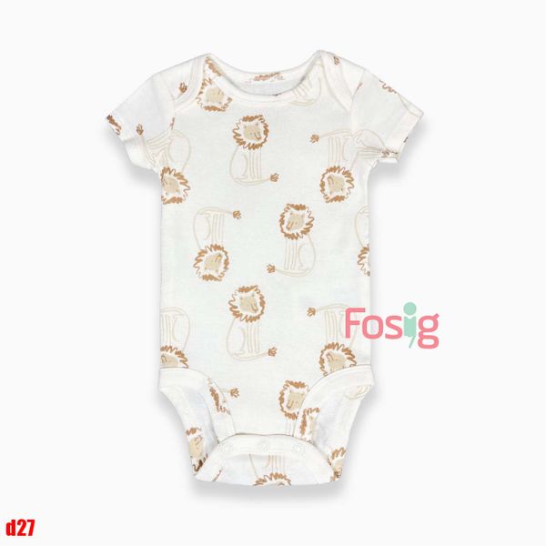  0-24m Bodysuit Tay Ngắn Bé Trai Cter50 - Kem sư tử 