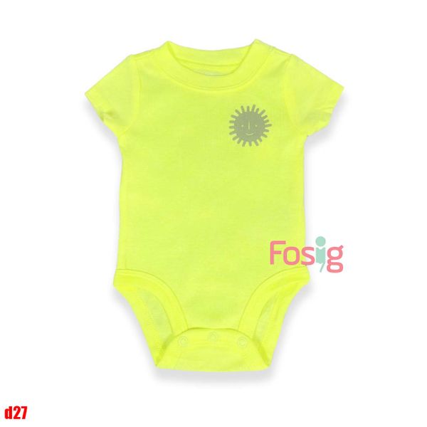  0-18m Bodysuit Tay Ngắn Bé Trai Cter50- Dạ quang mặt trời 