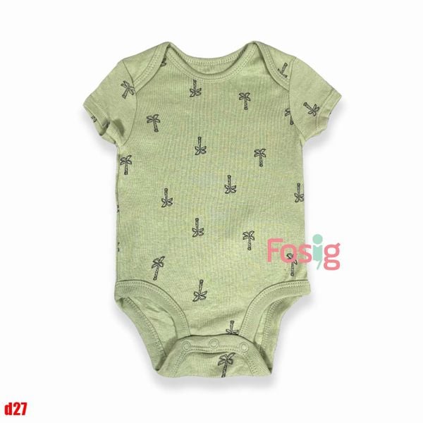  0-24m Bodysuit Tay Ngắn Bé Trai Cter - Xanh Rêu Cây Dừa 