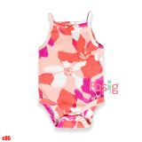  3m 9m Bodysuit 2 Dây  Bé Gái Cter50 - Hoa cam tím lớn 