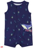  3m-6m Romper Đùi 3 lỗ Bé Trai Cter- Navy cá voi RP06 