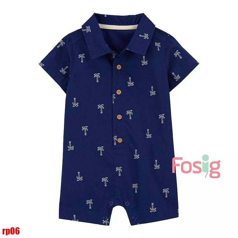  3m Romper Đùi có cổ Bé Trai Cter- Navy cây dừa RP06 