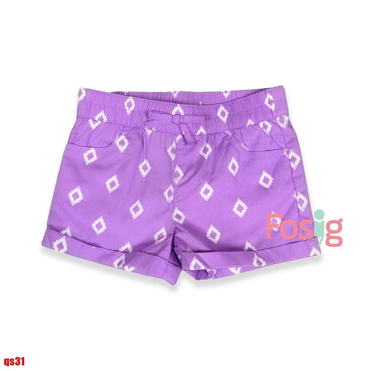  11-15kg Quần Short Bé Gái GB-PL - Tím hoa văn 