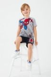 12-17kg, 21-33kg Set Đồ Bộ Ngắn HM Bé Trai- Xám người nhện DB94T 
