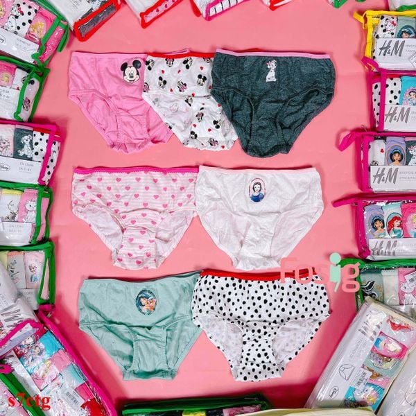  8-14kg; 2T-6T Set 7 quần chip tam giác Hm cho bé gái thung thun ren đáng yêu- S7CTG 