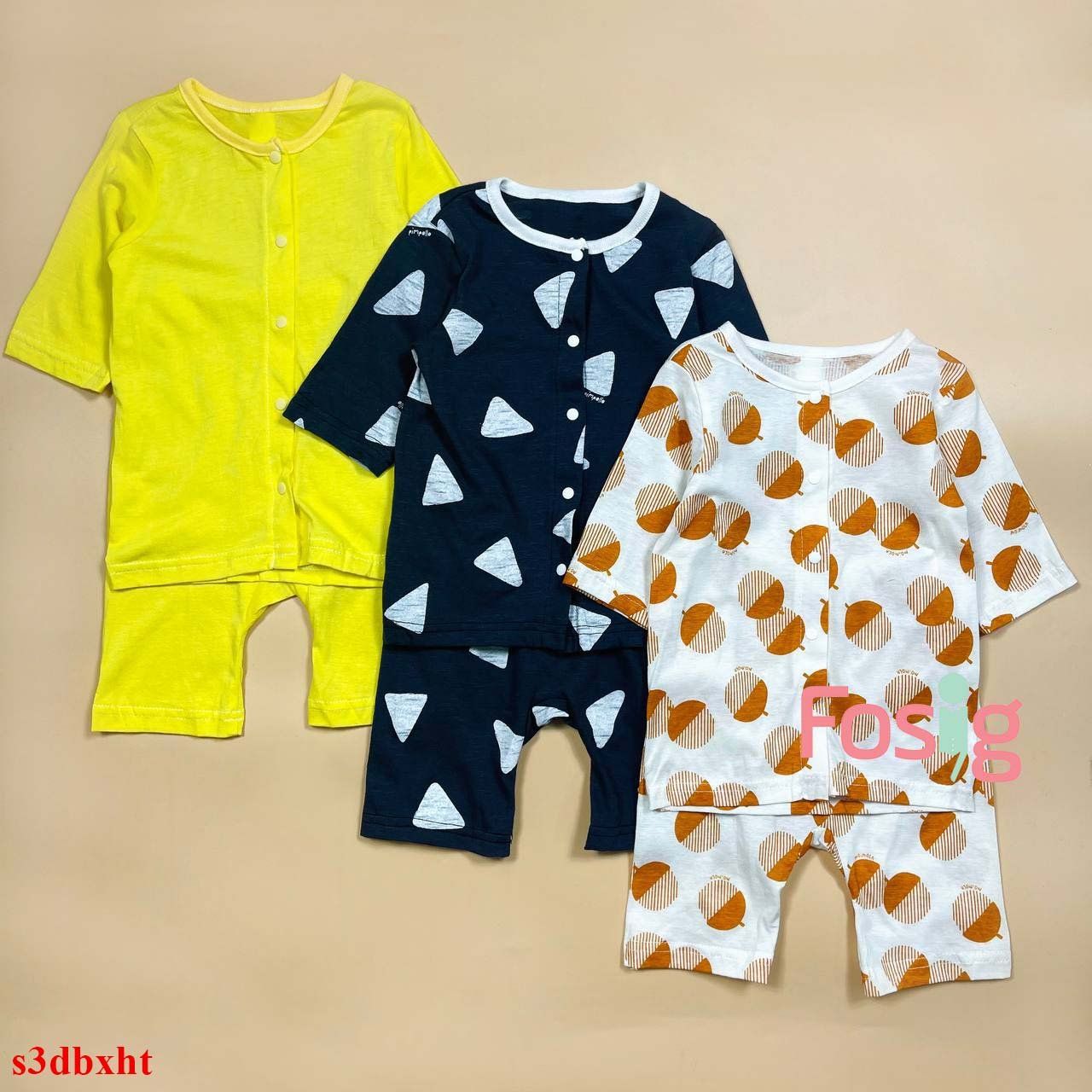  [10-25kg] Set 3 Đồ Bộ Ngắn Xuất Hàn Bé Trai - Combo màu ngẫu nhiên 