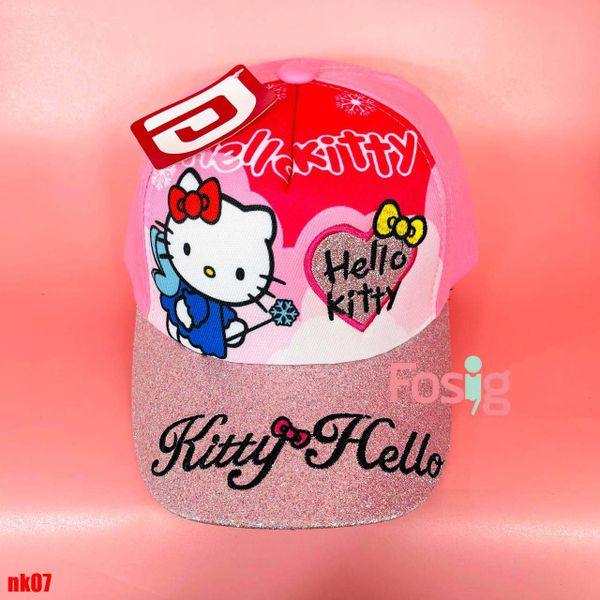 Nón kết Style cho bé gái- Hồng nhạt Hellokitty NK07 