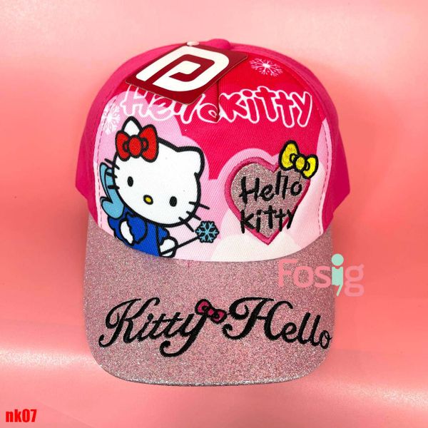  Nón kết Style cho bé gái- Hồng đậm Hellokitty NK07 