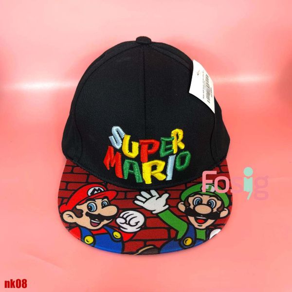  Nón kết thêu Style cho bé trai- Đen Super Mario Nk08 