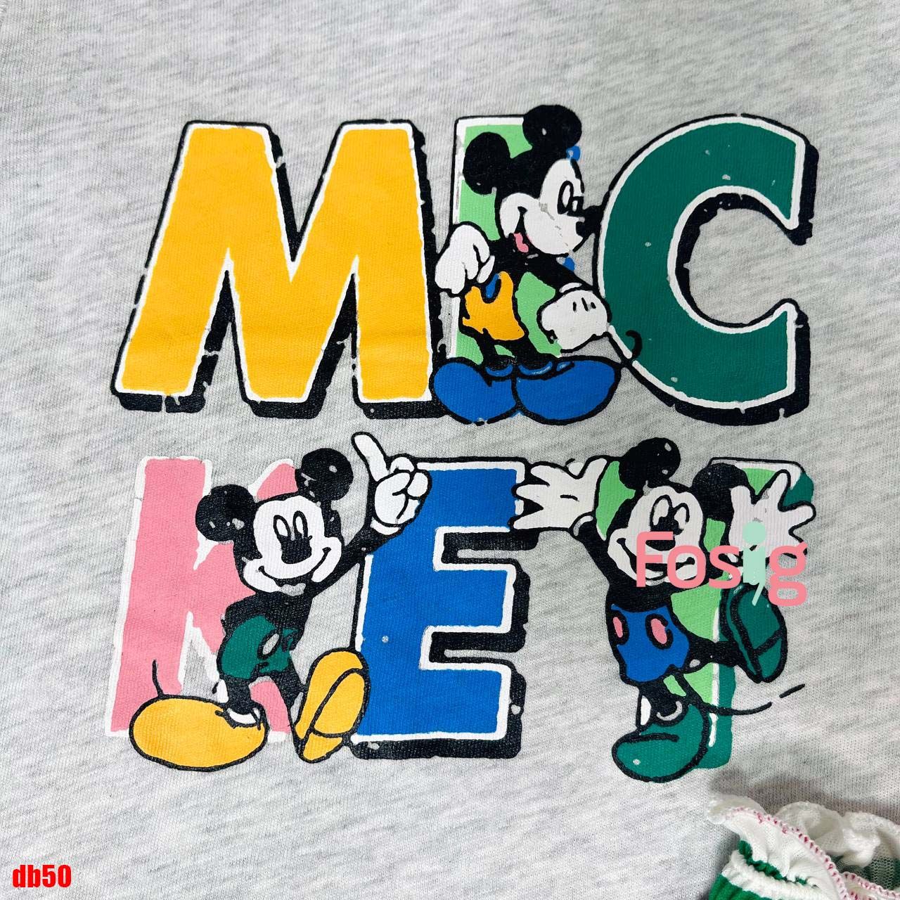  11kg - 21kg Set Đồ Bộ Ngắn Cánh Tiên Bé Gái RD - Xám Mickey 