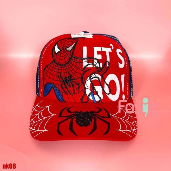  Nón kết thêu Style cho bé trai- Đỏ navy nhện Letgo Nk08 