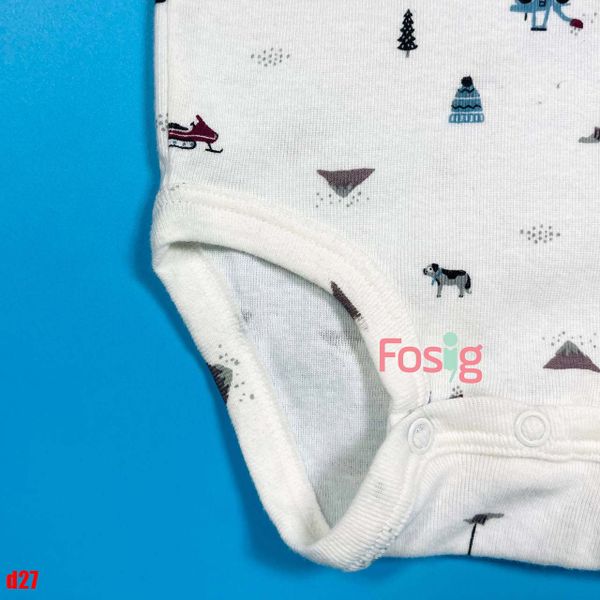  12m-18m Bodysuit Tay Ngắn Bé Trai Cter50 - Trắng Xe Xúc Nhỏ 