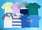  12m-5T Áo thun bé trai Polo vải thun - dáng style cho bé trai- Xanh sọc trắng nhỏ ATC01 