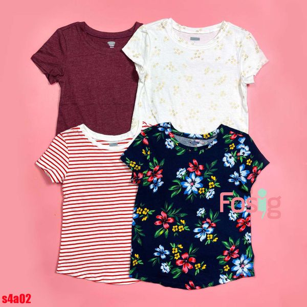  [11-17kg; 18m-5T] Set 4 Áo Thun tay ngắn ON bé gái - Combo ngẫu nhiên 