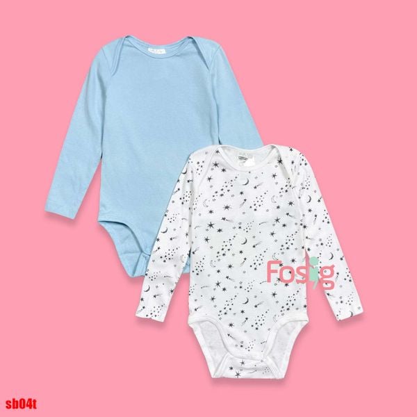  [0-6m, 8-15kg] Set 2 Bodysuit Tay Dài Bé Trai HM - Combo ngẫu nhiên 