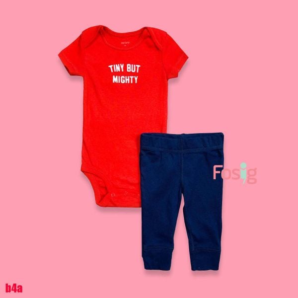  [0-9m] Set Body Kèm Quần Bé Trai Cter sale hot - Đỏ Tiny But 