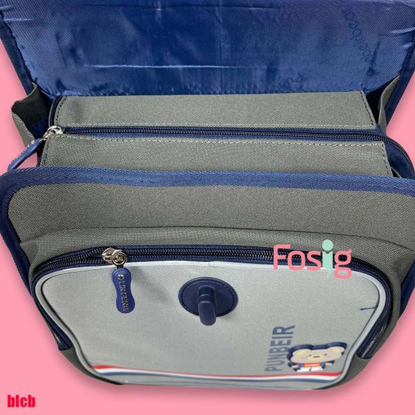  Balo Chống Gù Lưng Cho Bé - Navy Rêu Xám Gấu 